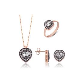 Gumush ST1160042 Elmas Montür Kalpli Kadın Gümüş Set