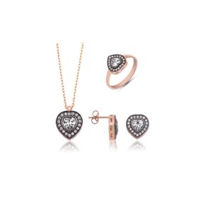 Gumush ST1160042 Elmas Montür Kalpli Kadın Gümüş Set