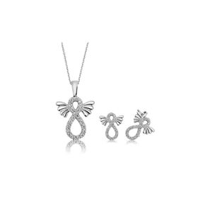 Gumush ST1160066 Kanatlı Sonsuzluk Kadın Gümüş Set