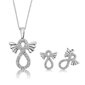 Gumush ST1160066 Kanatlı Sonsuzluk Kadın Gümüş Set