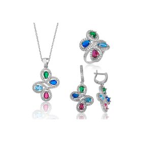 Gumush ST1160077 Renkli Kadın Gümüş Set