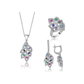 Gumush ST1160078 Renkli Kadın Gümüş Set