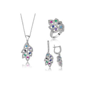 Gumush ST1160078 Renkli Kadın Gümüş Set