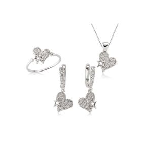 Gumush ST1160098 Kalpli Nazar Kadın Gümüş Set