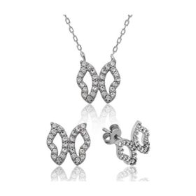 Gumush ST1160101 Kelebek Kadın Gümüş Set