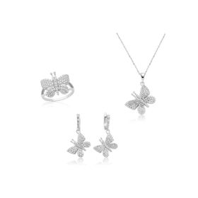 Gumush ST1160101 Kelebek Kadın Gümüş Set