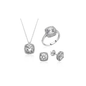 Gumush ST1160115 Kare Montür Kadın Gümüş Set
