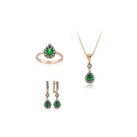 Gumush ST2610003 Altın Yaldızlı Otantik Damla Set