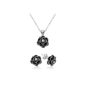 Gumush ST2610030 Çiçek Kadın Gümüş Set