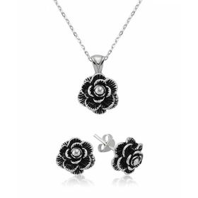Gumush ST2610030 Çiçek Kadın Gümüş Set