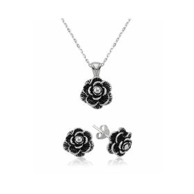 Gumush ST2610030 Çiçek Kadın Gümüş Set