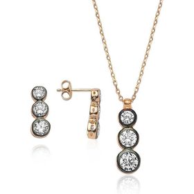 Gumush ST2610052 Üç Taş Tria Kadın Gümüş Set