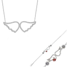 Gumush ST2610056 Melek Kanadı Kadın Gümüş Set