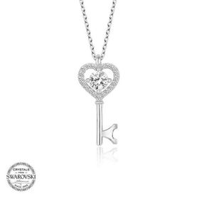 Gumush Swarovski Taşlı Anahtar Gümüş Kadın Kolye
