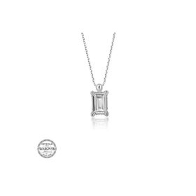 Gumush Swarovski Taşlı Baget Tektaş Gümüş Kadın Kolye