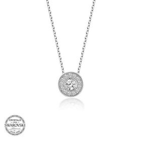 Gumush Swarovski Taşlı Çember Tektaş Gümüş Kadın Kolye