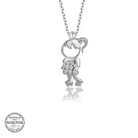 Gumush Swarovski Taşlı Çocuk Gümüş Kadın Kolye