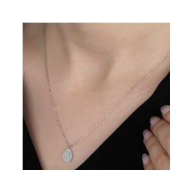 Gumush Swarovski Taşlı Damla Gümüş Kadın Kolye
