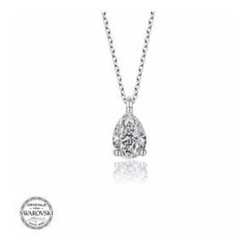 Gumush Swarovski Taşlı Damla Tektaş Gümüş Kadın Kolye