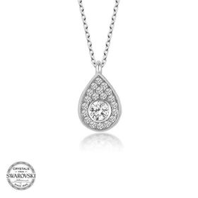 Gumush Swarovski Taşlı Damla Tektaş Gümüş Kadın Kolye