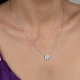 Gumush Swarovski Taşlı Fil Gümüş Kadın Kolye