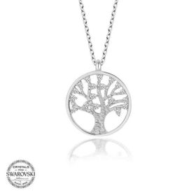 Gumush Swarovski Taşlı Hayat Ağacı Gümüş Kadın Kolye