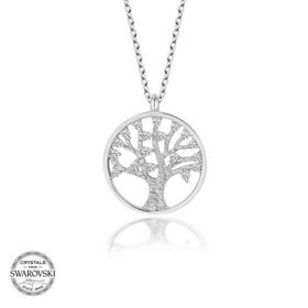Gumush Swarovski Taşlı Hayat Ağacı Gümüş Kadın Kolye