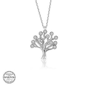 Gumush Swarovski Taşlı Hayat Ağacı Gümüş Kadın Kolye
