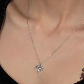 Gumush Swarovski Taşlı Hayat Ağacı Gümüş Kadın Kolye