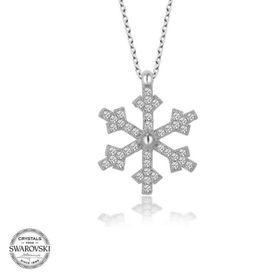 Gumush Swarovski Taşlı Kartanesi Gümüş Kadın Kolye