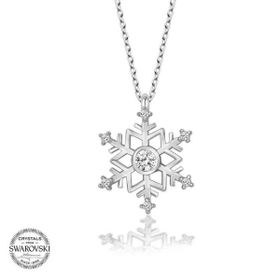 Gumush Swarovski Taşlı Kartanesi Gümüş Kadın Kolye