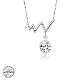 Gumush Swarovski Taşlı Ritim Gümüş Kadın Kolye
