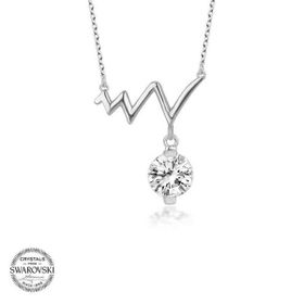 Gumush Swarovski Taşlı Ritim Gümüş Kadın Kolye