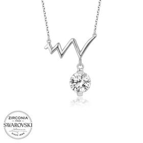 Gumush Swarovski Taşlı Ritim Gümüş Kadın Kolye