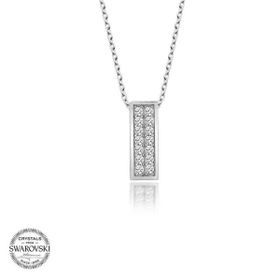 Gumush Swarovski Taşlı Sırataş Gümüş Kadın Kolye