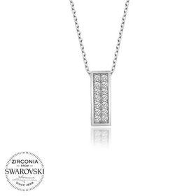 Gumush Swarovski Taşlı Sırataş Gümüş Kadın Kolye