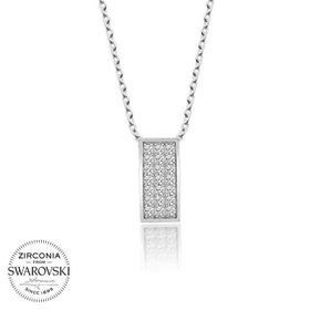 Gumush Swarovski Taşlı Sırataş Gümüş Kadın Kolye