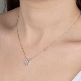 Gumush Swarovski Taşlı Sırataş Gümüş Kadın Kolye