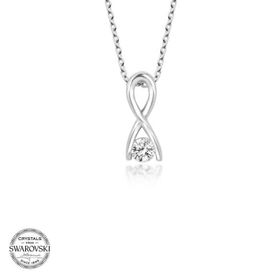 Gumush Swarovski Taşlı Sonsuzluk Gümüş Kadın Kolye