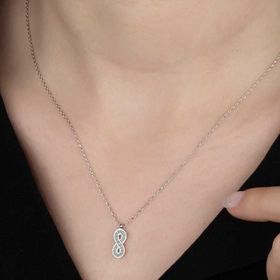 Gumush Swarovski Taşlı Sonsuzluk Gümüş Kadın Kolye