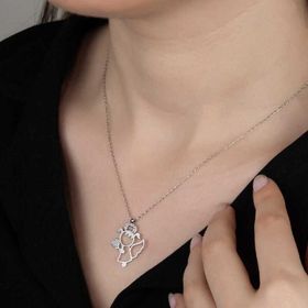 Gumush Swarovski Taşlı Su Perisi Gümüş Kadın Kolye