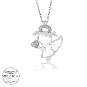 Gumush Swarovski Taşlı Su Perisi Gümüş Kadın Kolye