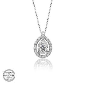 Gumush Swarovski Taşlı Tektaş Gümüş Kadın Kolye