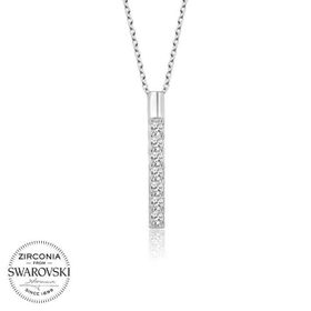 Gumush Swarovski Taşlı Yeditaş Gümüş Kadın Kolye