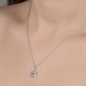 Gumush Swarovski Taşlı Yusufcuk Gümüş Kadın Kolye