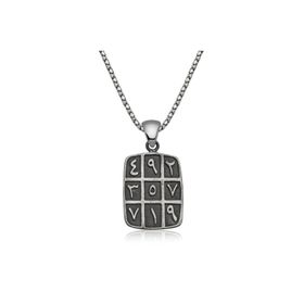 Gumush T3857 Ebced Gümüş Kolye