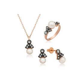 Gumush T3885 İnci Kadın Gümüş Set
