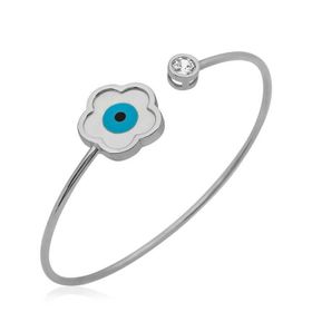 Gumush T3887 Sedef Taşlı Çiçek Gümüş Bileklik