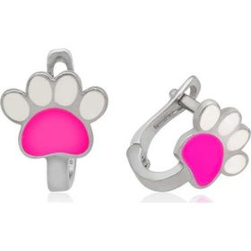 ​Gumush T3896 Gümüş Pembe Pati Çocuk Küpesi