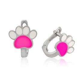 ​Gumush T3896 Gümüş Pembe Pati Çocuk Küpesi